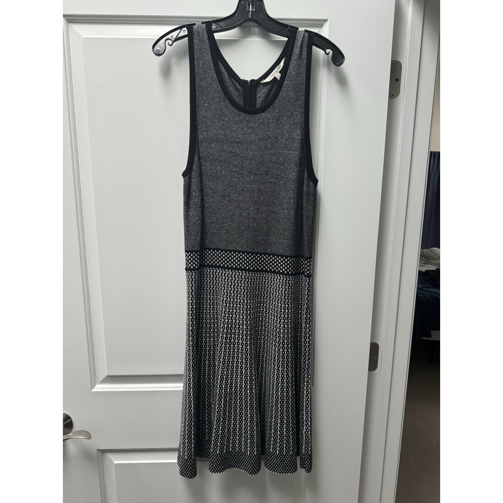 41Hawthorn Sweater Dress Women's XLP Petite Sleeveless Black White Knit‎ Stretch - Picture 4 of 12
